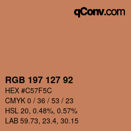 カラーコード: RGB 197 127 92 | qconv.com