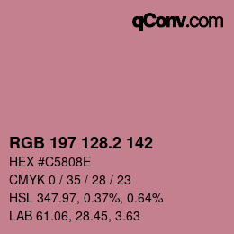 カラーコード: RGB 197 128.2 142 | qconv.com