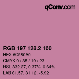 カラーコード: RGB 197 128.2 160 | qconv.com