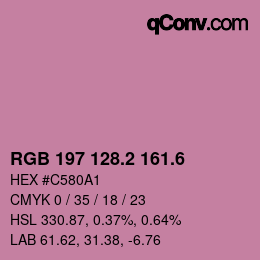 カラーコード: RGB 197 128.2 161.6 | qconv.com