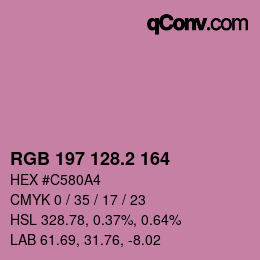 カラーコード: RGB 197 128.2 164 | qconv.com