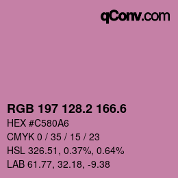 カラーコード: RGB 197 128.2 166.6 | qconv.com