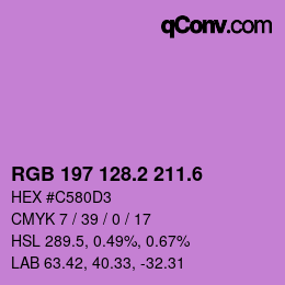 カラーコード: RGB 197 128.2 211.6 | qconv.com