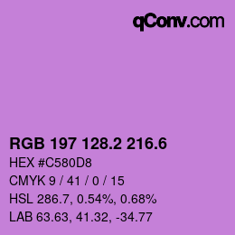 カラーコード: RGB 197 128.2 216.6 | qconv.com