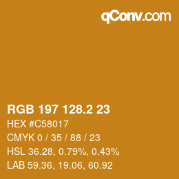カラーコード: RGB 197 128.2 23 | qconv.com