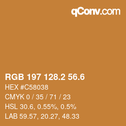 カラーコード: RGB 197 128.2 56.6 | qconv.com