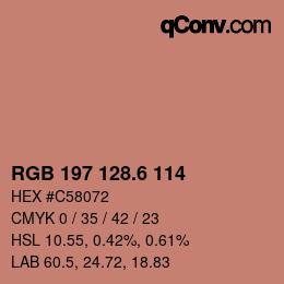 カラーコード: RGB 197 128.6 114 | qconv.com