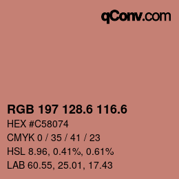 カラーコード: RGB 197 128.6 116.6 | qconv.com