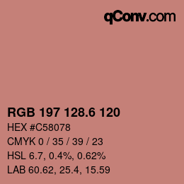 カラーコード: RGB 197 128.6 120 | qconv.com