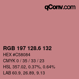 カラーコード: RGB 197 128.6 132 | qconv.com