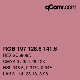 カラーコード: RGB 197 128.6 141.6 | qconv.com