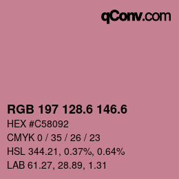 カラーコード: RGB 197 128.6 146.6 | qconv.com