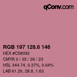 カラーコード: RGB 197 128.6 146 | qconv.com