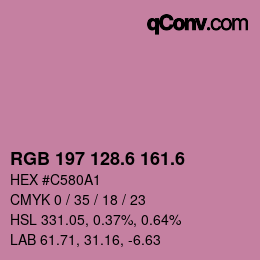 カラーコード: RGB 197 128.6 161.6 | qconv.com