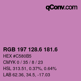 カラーコード: RGB 197 128.6 181.6 | qconv.com
