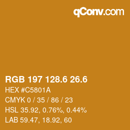 カラーコード: RGB 197 128.6 26.6 | qconv.com
