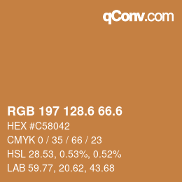 カラーコード: RGB 197 128.6 66.6 | qconv.com