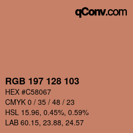 Color code: RGB 197 128 103 | qconv.com