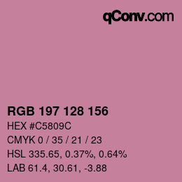 颜色代码: RGB 197 128 156 | qconv.com