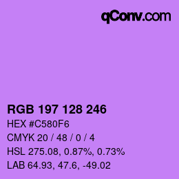 Color code: RGB 197 128 246 | qconv.com