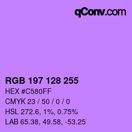 Color code: RGB 197 128 255 | qconv.com