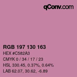 Color code: RGB 197 130 163 | qconv.com