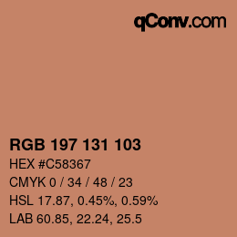 Color code: RGB 197 131 103 | qconv.com