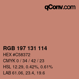 Farbcode: RGB 197 131 114 | qconv.com