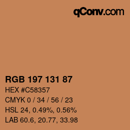 カラーコード: RGB 197 131 87 | qconv.com