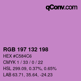 Color code: RGB 197 132 198 | qconv.com
