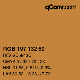 カラーコード: RGB 197 132 60 | qconv.com