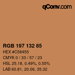 Color code: RGB 197 132 85 | qconv.com