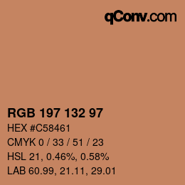 Color code: RGB 197 132 97 | qconv.com
