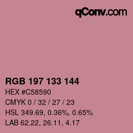 Color code: RGB 197 133 144 | qconv.com