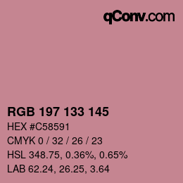 カラーコード: RGB 197 133 145 | qconv.com