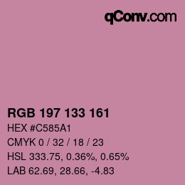Color code: RGB 197 133 161 | qconv.com