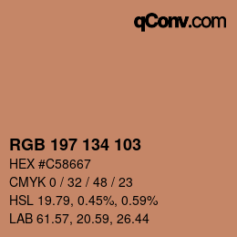 カラーコード: RGB 197 134 103 | qconv.com