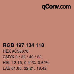 カラーコード: RGB 197 134 118 | qconv.com
