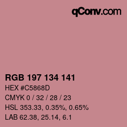 Color code: RGB 197 134 141 | qconv.com