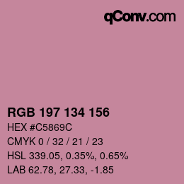 Color code: RGB 197 134 156 | qconv.com
