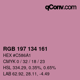 Color code: RGB 197 134 161 | qconv.com