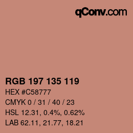 Farbcode: RGB 197 135 119 | qconv.com