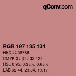 Color code: RGB 197 135 134 | qconv.com