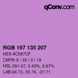 カラーコード: RGB 197 135 207 | qconv.com