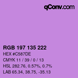 Color code: RGB 197 135 222 | qconv.com