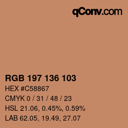 Farbcode: RGB 197 136 103 | qconv.com