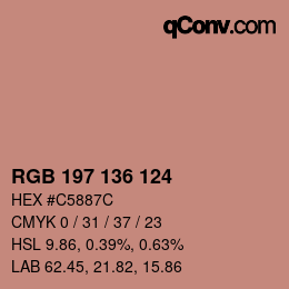 Color code: RGB 197 136 124 | qconv.com
