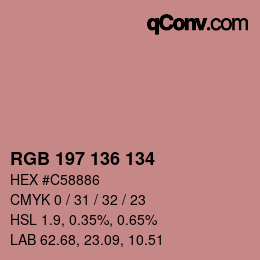 Color code: RGB 197 136 134 | qconv.com