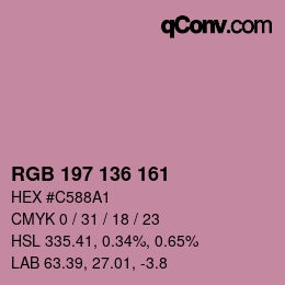 Color code: RGB 197 136 161 | qconv.com