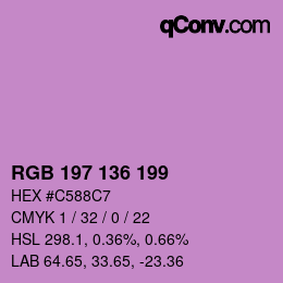 Color code: RGB 197 136 199 | qconv.com